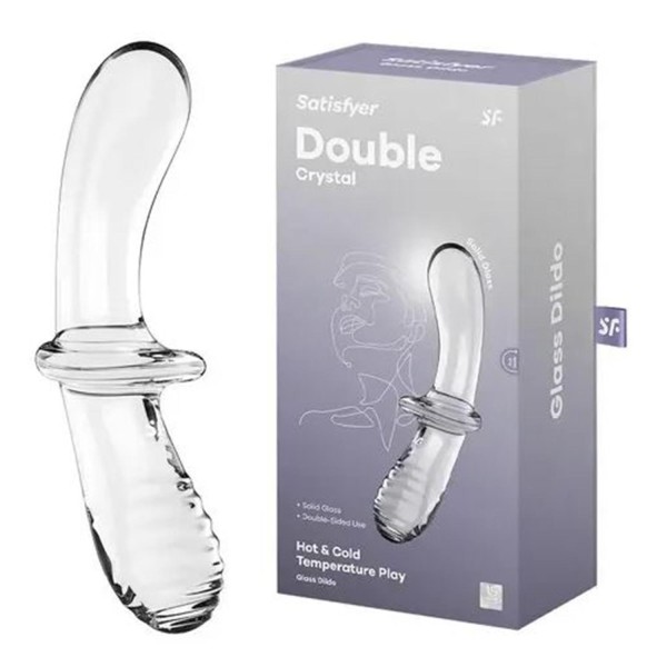 Satisfyer double crystal dildo hot & cold temperature play transparente 1un