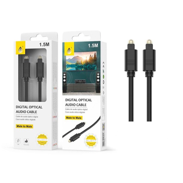 Jc au217 negro / cable óptico de audio toslink macho a macho de 1.5m